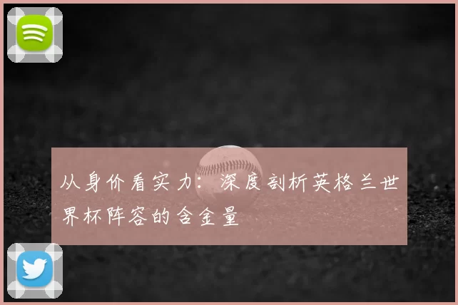 从身价看实力:深度剖析英格兰世界杯阵容的含金量